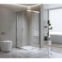 Adjustable 1100x900mm Double Sliding Door Glass Shower Screen in Chrome