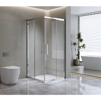 Adjustable 900x1200mm Double Sliding Door Glass Shower Screen in Chrome