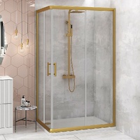 Adjustable 1000x1200mm Double Sliding Door Glass Shower Screen in Gold