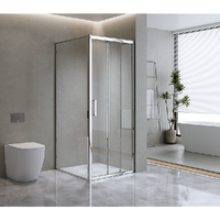 40mm Adjustable Contemporary Corner Sliding Chrome Shower Screen 120x80cm