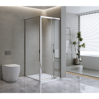 40mm Adjustable Contemporary Corner Sliding Chrome Shower Screen 90x92cm