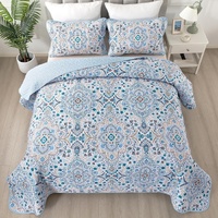 Tasteful Quilted Bedspread and Pillowcases Set: Subtle Sophistication for Your Space - Queen size