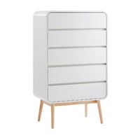 Merlin White Modern Retro Tallboy