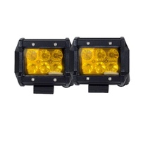 2x 4inch Flood LED Light Bar Offroad Boat Work Driving Fog Lamp Truck Yellow