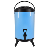 12L Stainless Steel Insulated Milk Tea Barrel Hot and Cold Beverage Dispenser Container with Faucet Blue