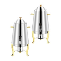 2X Stainless Steel Dispenser Beverage Juicer Commercial Buffet Drink Container Jug with Side Handles