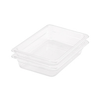 65mm Clear Gastronorm GN Pan 1/2 Food Tray Storage Bundle of 2