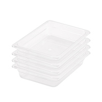 65mm Clear Gastronorm GN Pan 1/2 Food Tray Storage Bundle of 4