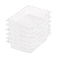 65mm Clear Gastronorm GN Pan 1/2 Food Tray Storage Bundle of 6