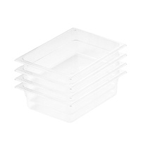 100mm Clear Gastronorm GN Pan 1/2 Food Tray Storage Bundle of 4