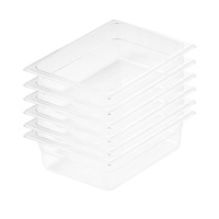 150mm Clear Gastronorm GN Pan 1/2 Food Tray Storage Bundle of 6