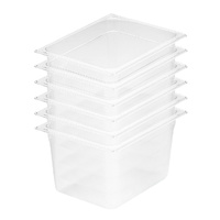 200mm Clear Gastronorm GN Pan 1/2 Food Tray Storage Bundle of 6