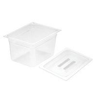 200mm Clear Gastronorm GN Pan 1/2 Food Tray Storage with Lid