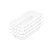 65mm Clear Gastronorm GN Pan 1/3 Food Tray Storage Bundle of 4