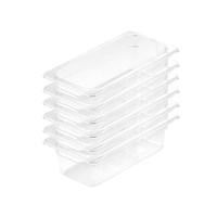 100mm Clear Gastronorm GN Pan 1/3 Food Tray Storage Bundle of 6