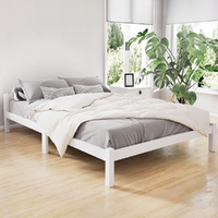 Arrow Double Full Size Wooden Bed Frame Mattress Base Timber Platform White