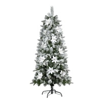 Christmas Tree 1.8m Xmas Tree Snow Flocked Flowers Decor 564 Tips