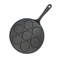 23cm Cast Iron Takoyaki Fry Pan Octopus Balls Maker 7 Hole Cavities Grill Mold