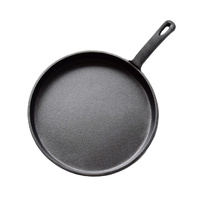 26cm Round Cast Iron Frying Pan Skillet Griddle Sizzle Platter