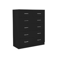 Tallboy Dresser 6 Chest of Drawers Cabinet 85 x 39.5 x 105 - Black