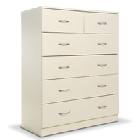 Tallboy Dresser 6 Chest of Drawers Storage Cabinet 85 x 39.5 x 105cm