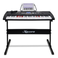 Karrera 61-Keys Electronic LED Keyboard Piano with Stand - Black