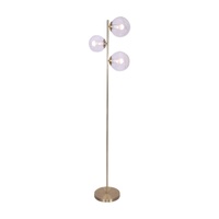 Sarantino 3-Light Gold Metal Floor Lamp with Glass Shades