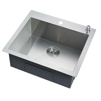 304 Stainless Steel Undermount Topmount Kitchen Laundry Sink - 530 x 500mm