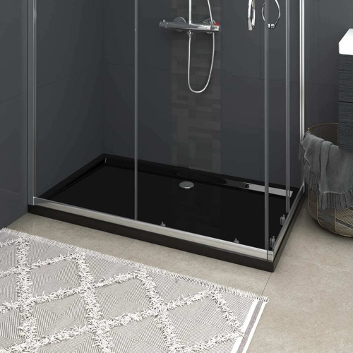 Rectangular ABS Shower Base Tray Black 70x120 cm