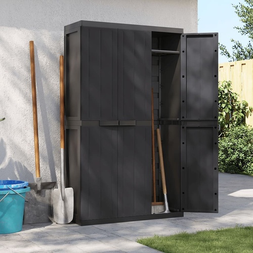 Outdoor Storage Cabinet Black 97x37x165 cm PP