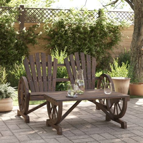 2 Piece Garden Lounge Set Solid Wood Fir