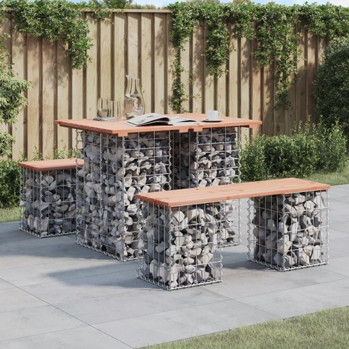 Garden Bench Gabion Design 100x70x72 cm Solid Wood Douglas