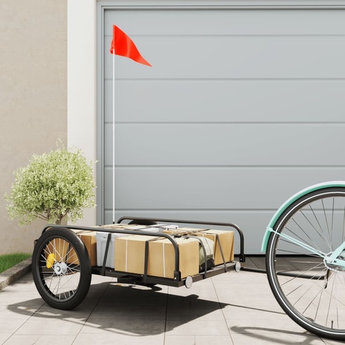 Bike Trailer Black 135x70x37 cm Iron