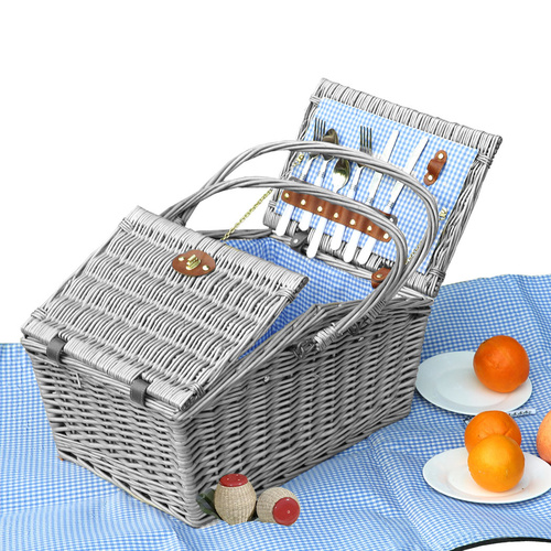 4 Person Picnic Basket Baskets Set Outdoor