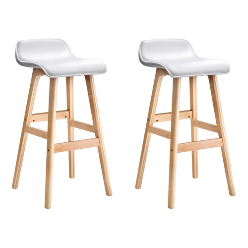 2x Bar Stools Wooden Stool White