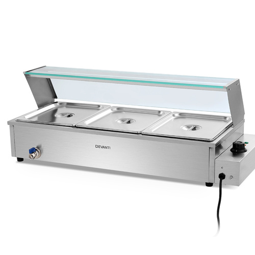 Commercial Food Warmer Bain Marie 3 Electric Buffet Pans