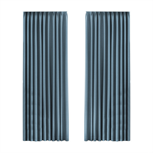  2XBlockout Curtains Chenille 132x250 Blue