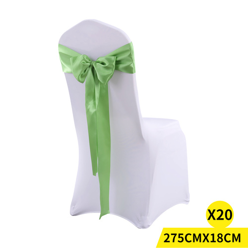 20 Green Fabric Chair Sashes Covers Grass Green