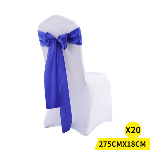 20x Satin Chair Sashes Covers Wedding Navy