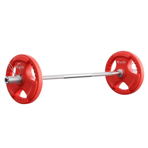 Barbells Set 36kg 120cm Dumbbell Barbell Plate Weight Lifting Home Gym Red Lifting