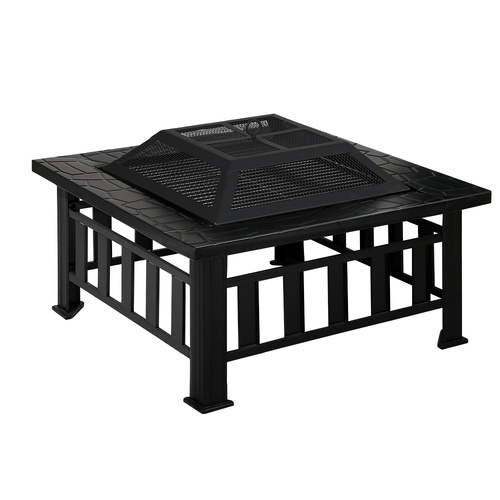 Fire Pit BBQ Grill 2-In-1 Table