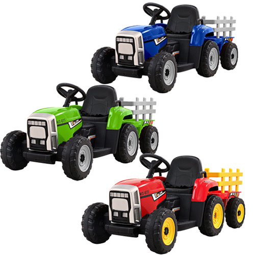 Ride On Car Tractor Trailer Toy Kids Electric Cars 12V Battery