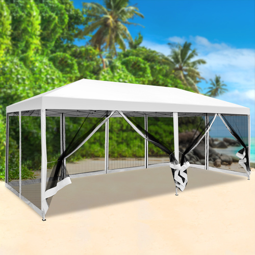 Gazebo Pop Up Marquee Wedding Side Mesh Wall Outdoor Gazebos