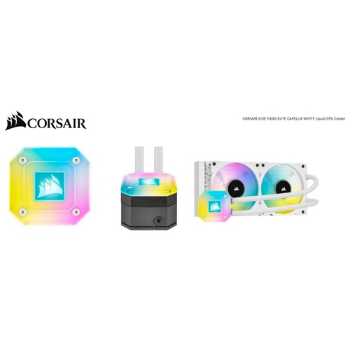 CORSAIR H100i Elite CAPELLIX 240mm Radiator 2x ML120 RGB PWM Fans, Ultra Bright RGB Pump Head Liquid Cooling