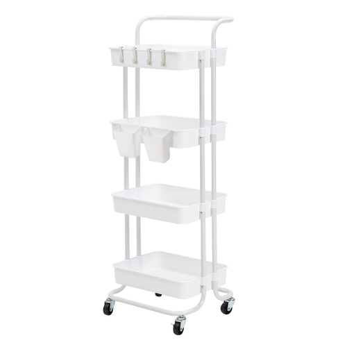 Kandoka Trolley Cart Storage Utility Rack Organiser Swivel Kitchen