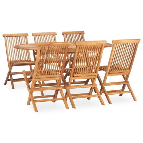 Folding Outdoor Dining Set Solid Wood Teak