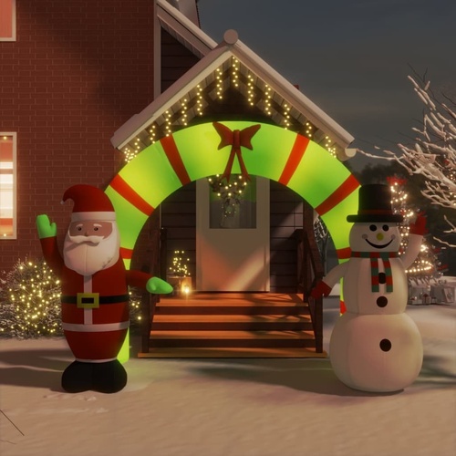 Christmas Inflatable Santa & Snowman Arch Gate LED