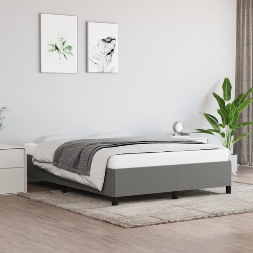 Bed Frame Dark Grey Fabric