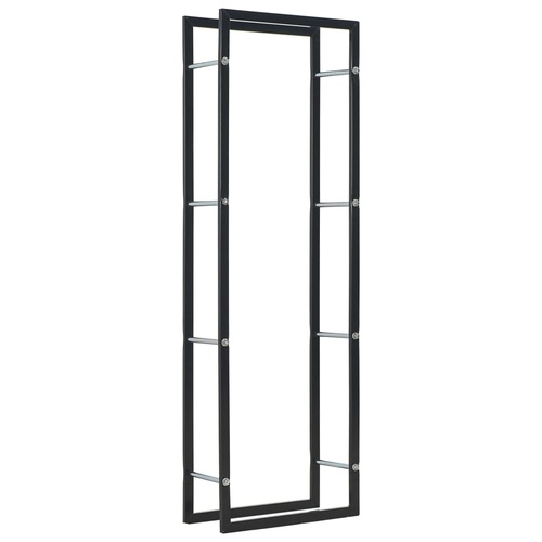 Firewood Rack Black Steel