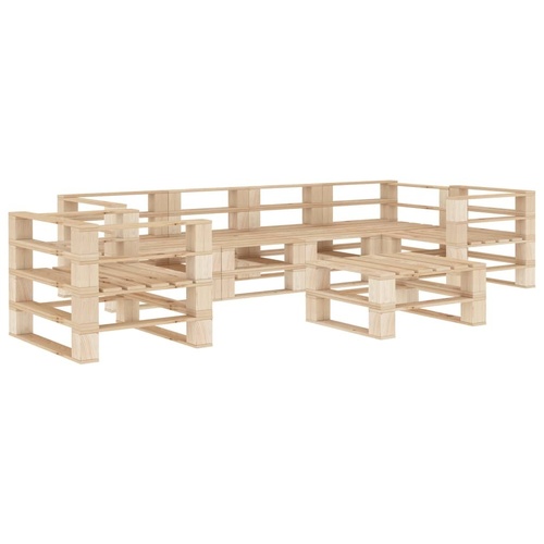 7 Piece Garden Lounge Set Pallets Wood